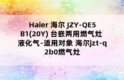 Haier 海尔 JZY-QE5B1(20Y) 台嵌两用燃气灶 液化气-适用对象 海尔jzt-q2b0燃气灶